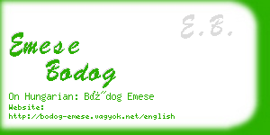 emese bodog business card